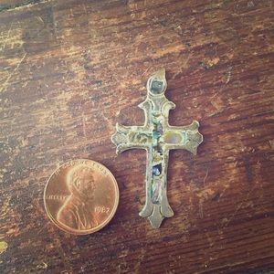 Sterling Silver and Mother-of-Pearl Cross Pendant
